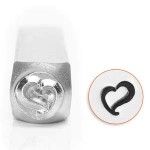 New! 1 Impressart Swirly Heart Design Stamp 6mm ~ Ideal For For Metal, Wood, Leather & More